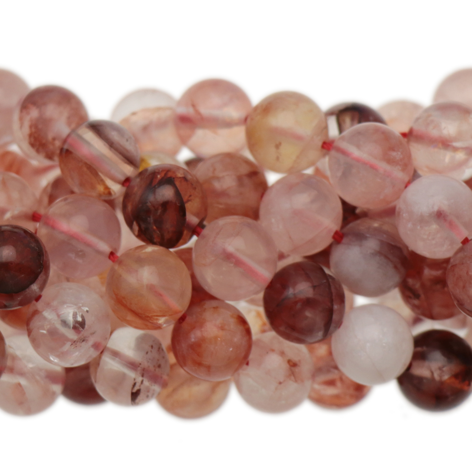 rot quarz glatt runde 8mm | strang 38/40cm