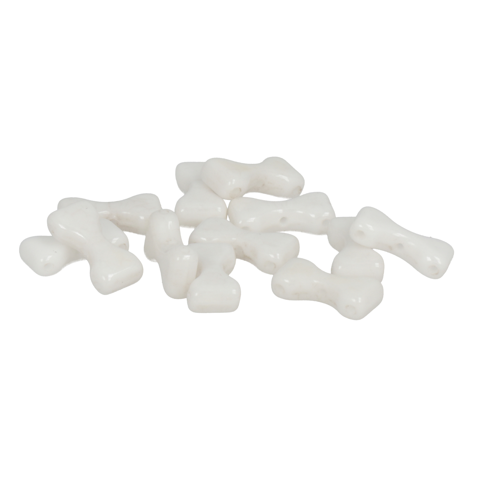 bow tie beads opaque white shimmer 12x6mm | 10gr