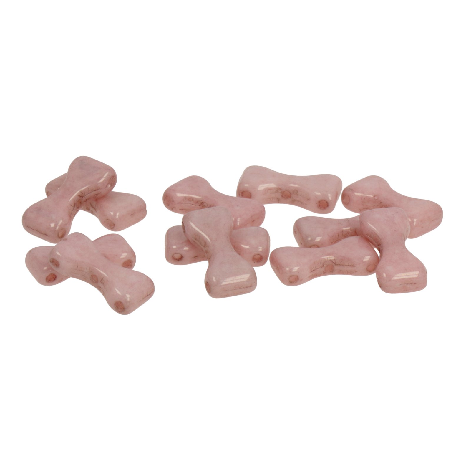 bow tie beads opaque luster rose 12x6mm | 10gr