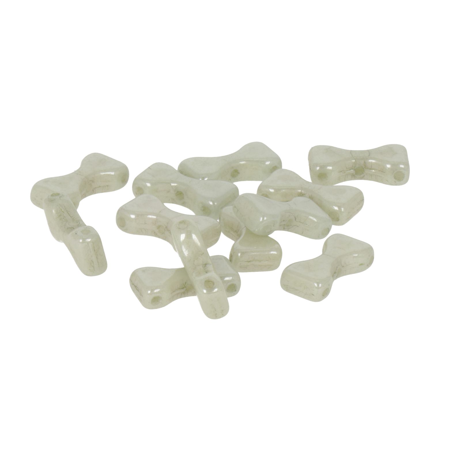 bow tie beads opaque luster light green 12x6mm | 10gr