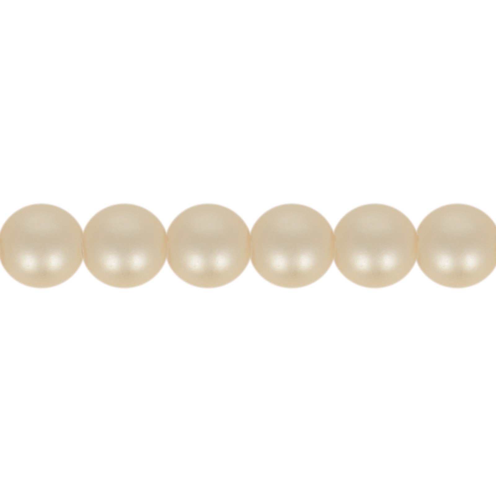 czech glass pearl beads - matte cream round 6mm | 75pc