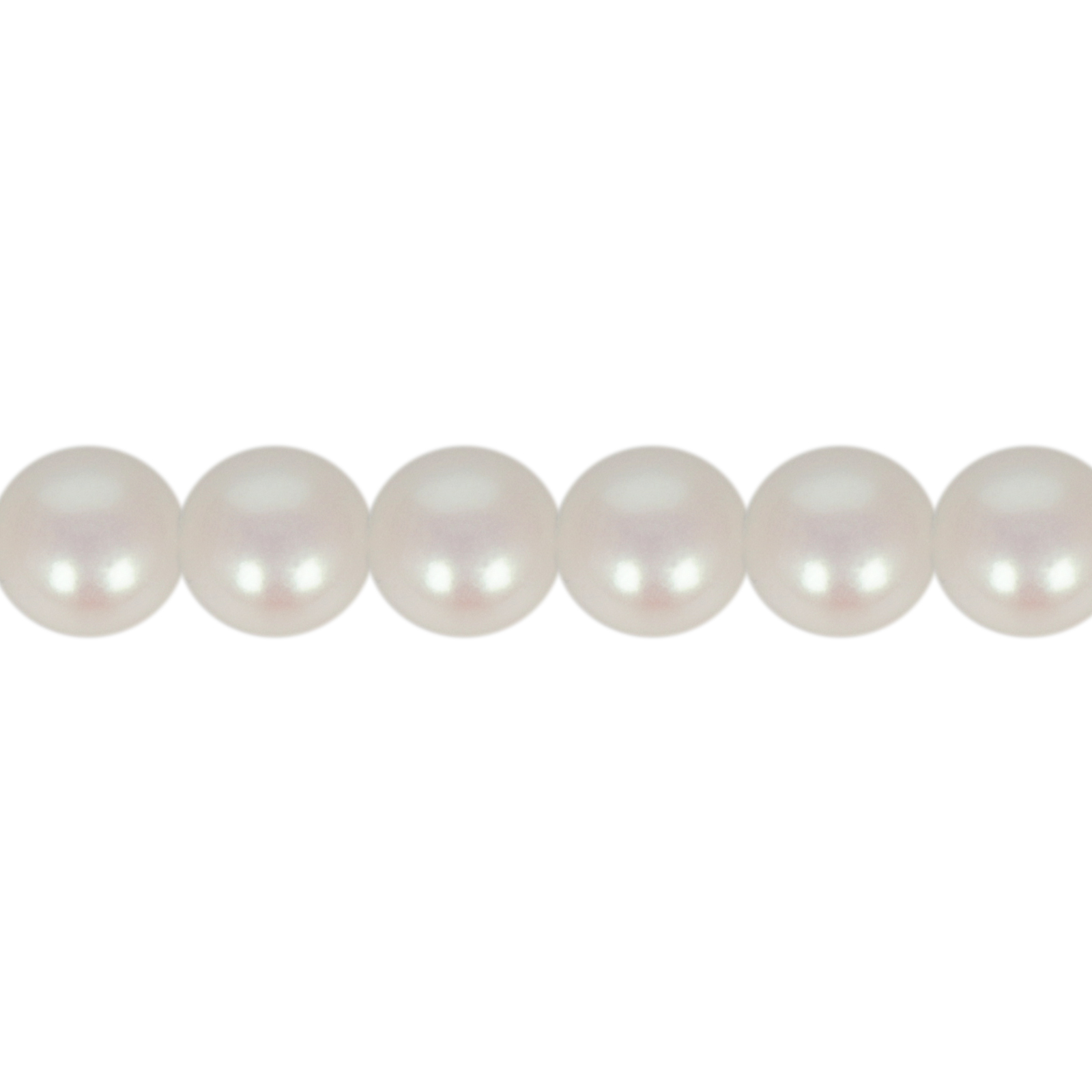 czech glass pearl beads - iridiscent white round 6mm | 75pc