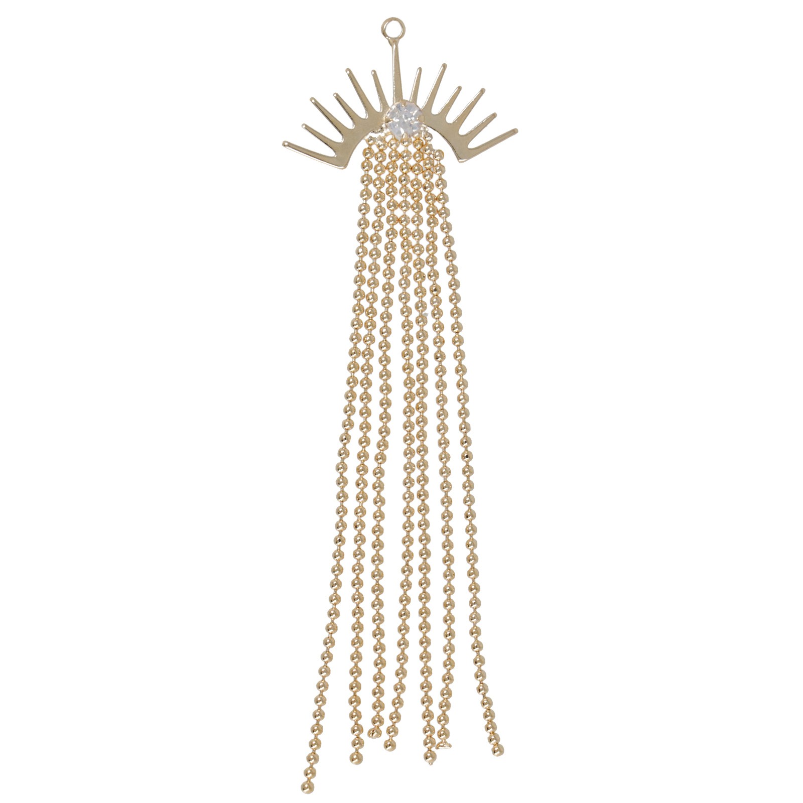 gold plated fringed eye pendants 78x24mm | 1pc