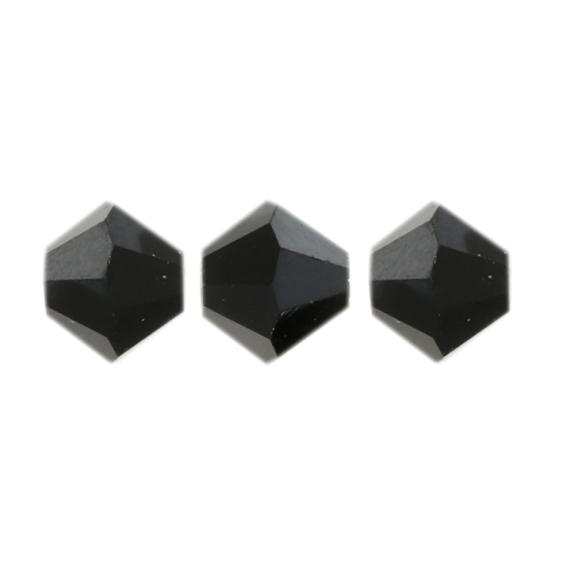 bicone preciosa jet hematite half 4mm | 40pc