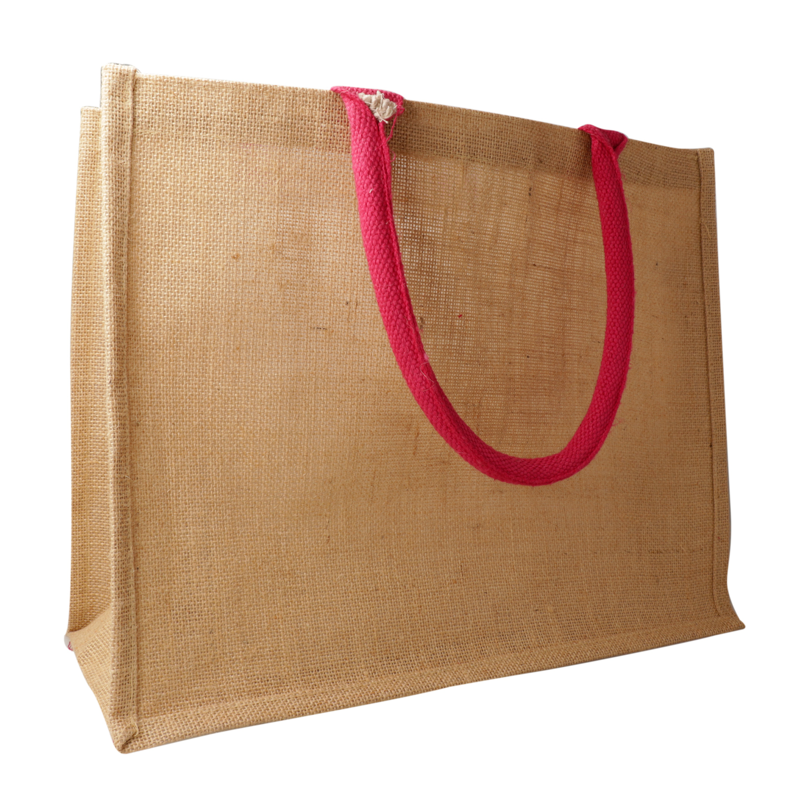 juta bag big size 42x33x19cm - fuchsia handle | 1pc