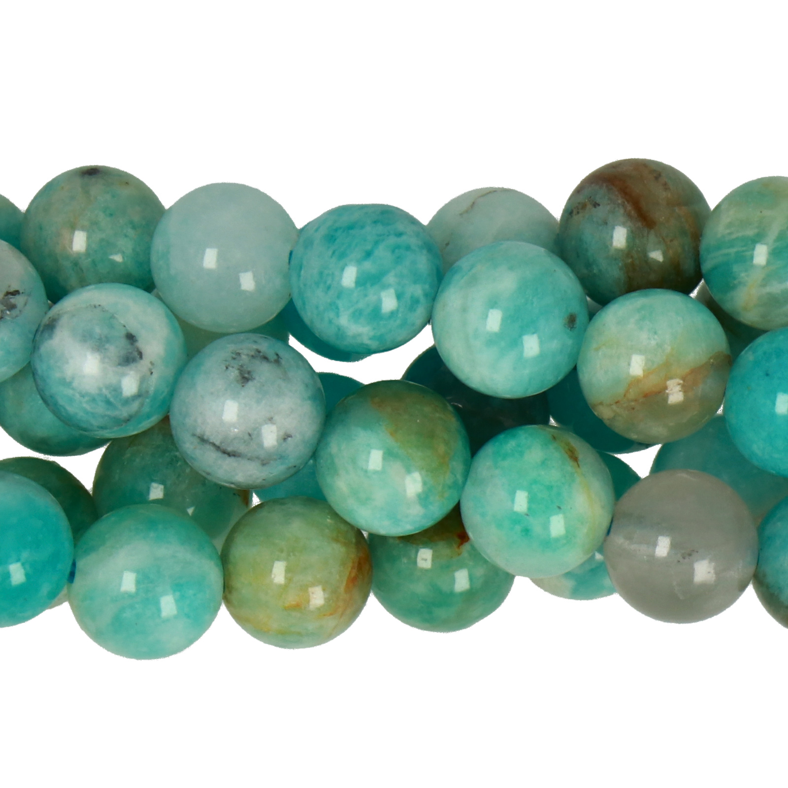 multicolor blue amazzonite smooth round 6mm | 15/16-inch strand