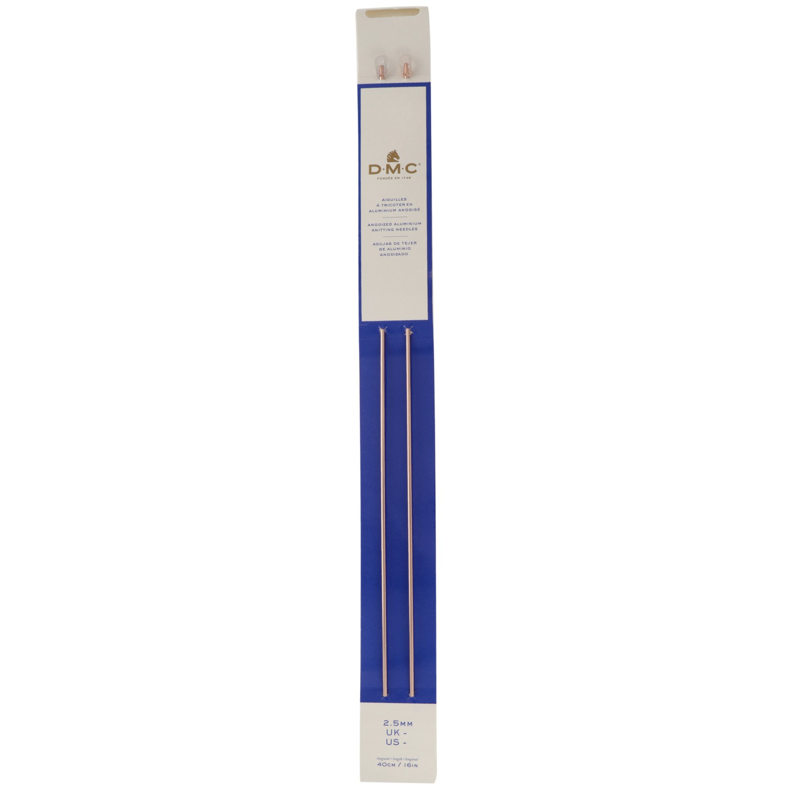 single pointed needles dmc rose gold 40cm - 2,5mm | 1pc
