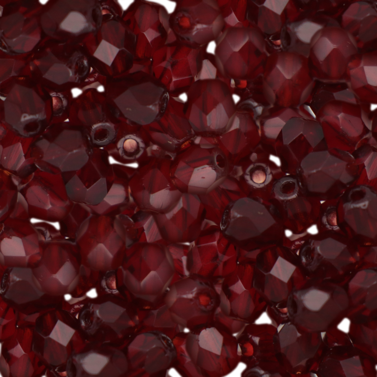 czech fire-polished round beads ruby 4mm | 50pc