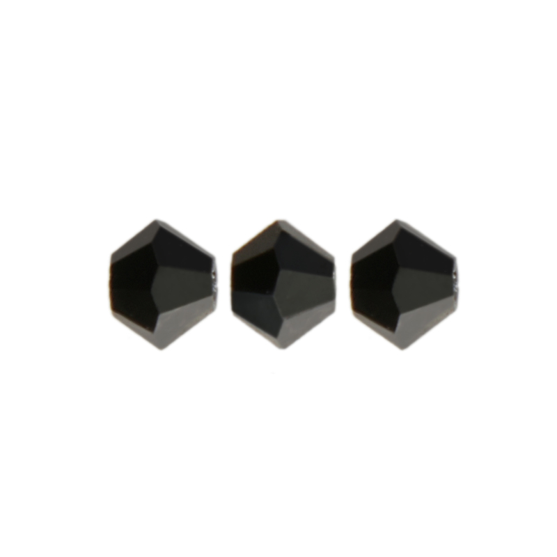 bicone preciosa jet hematite half 3mm | 40pc