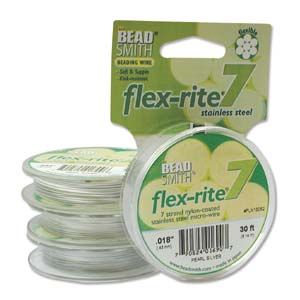 edelstahldraht flexrite pearl silver - 7 stränge - 0,45mm - bob. 9,15mt | 1st