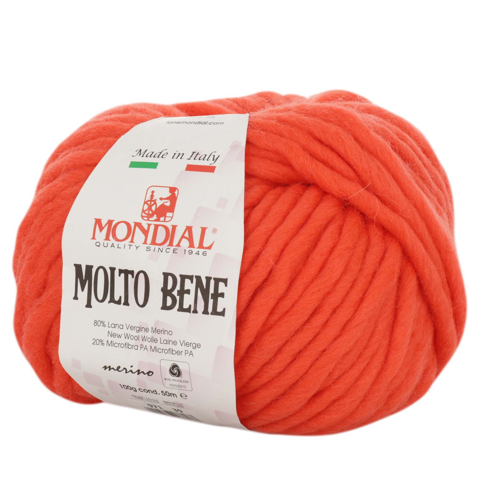 molto bene mondial - neon coral (971) - 100gr (50mt) | 1pc