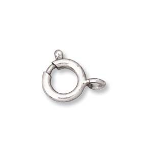 silver plated spring ring clasp 6mm | 6pc