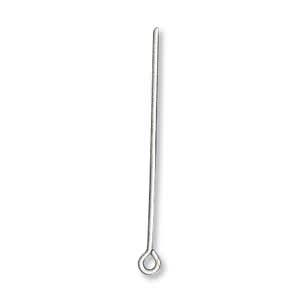 silver plated eyepin 25mm - wire 0,73mm | 100pc