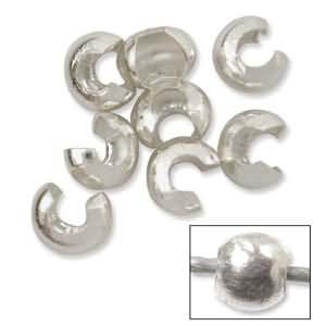 sterling silver crimp bead cover 4mm | 4pc