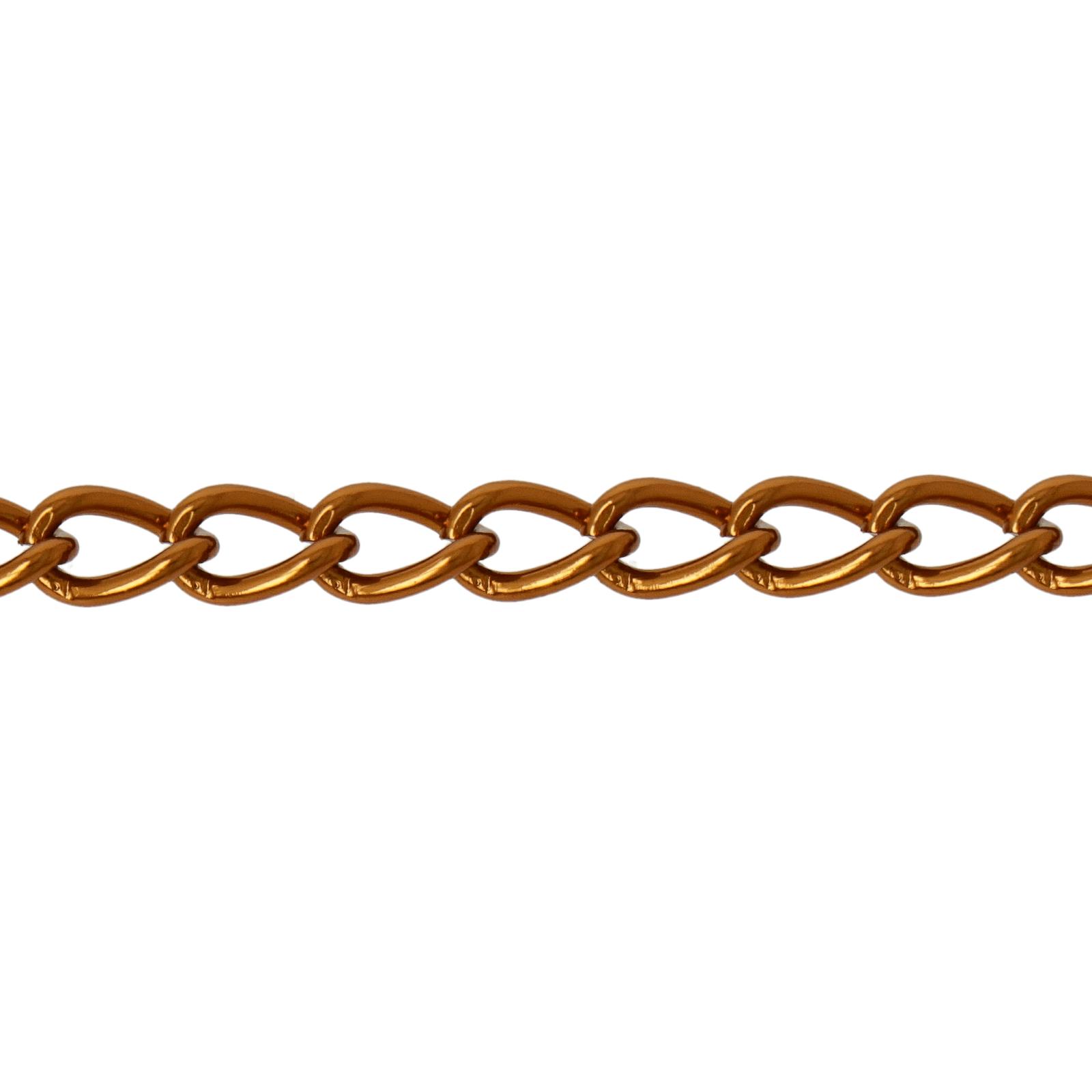 brown color aluminum chain - groumette 7x5mm | 1mt