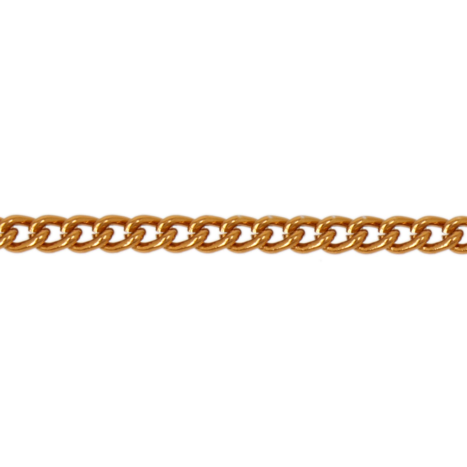 brown color aluminum chain - groumette 4x3mm | 1mt
