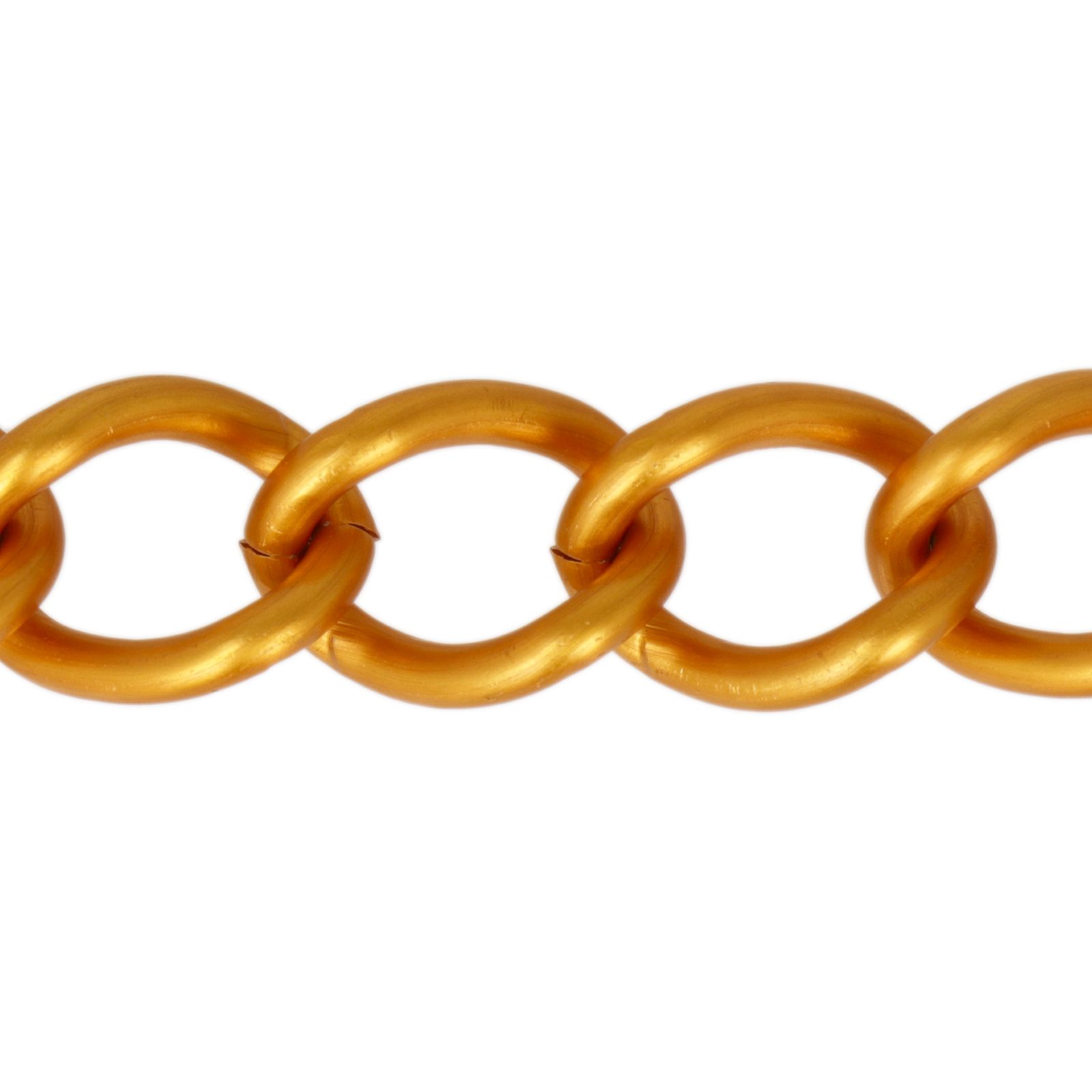 matte orange color aluminum chain - groumette 20x15mm | 50cm