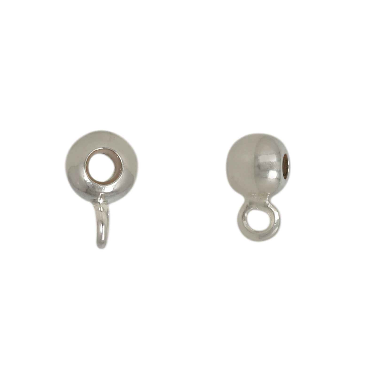 silver plated round bail 5mm | 6pc