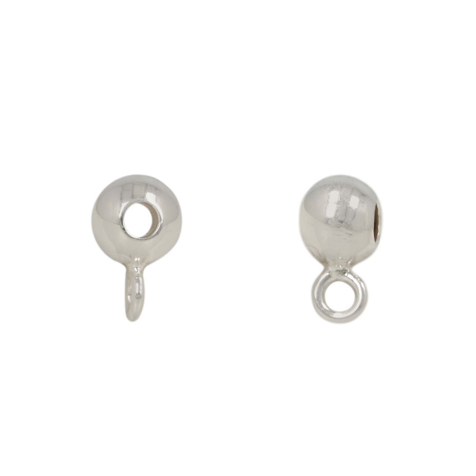 rhodium silver plated round bail 5mm | 6pc