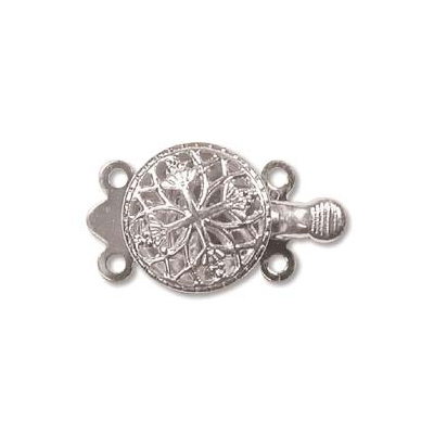 silver plated 2 strand filigree clasp 10mm | 2pc
