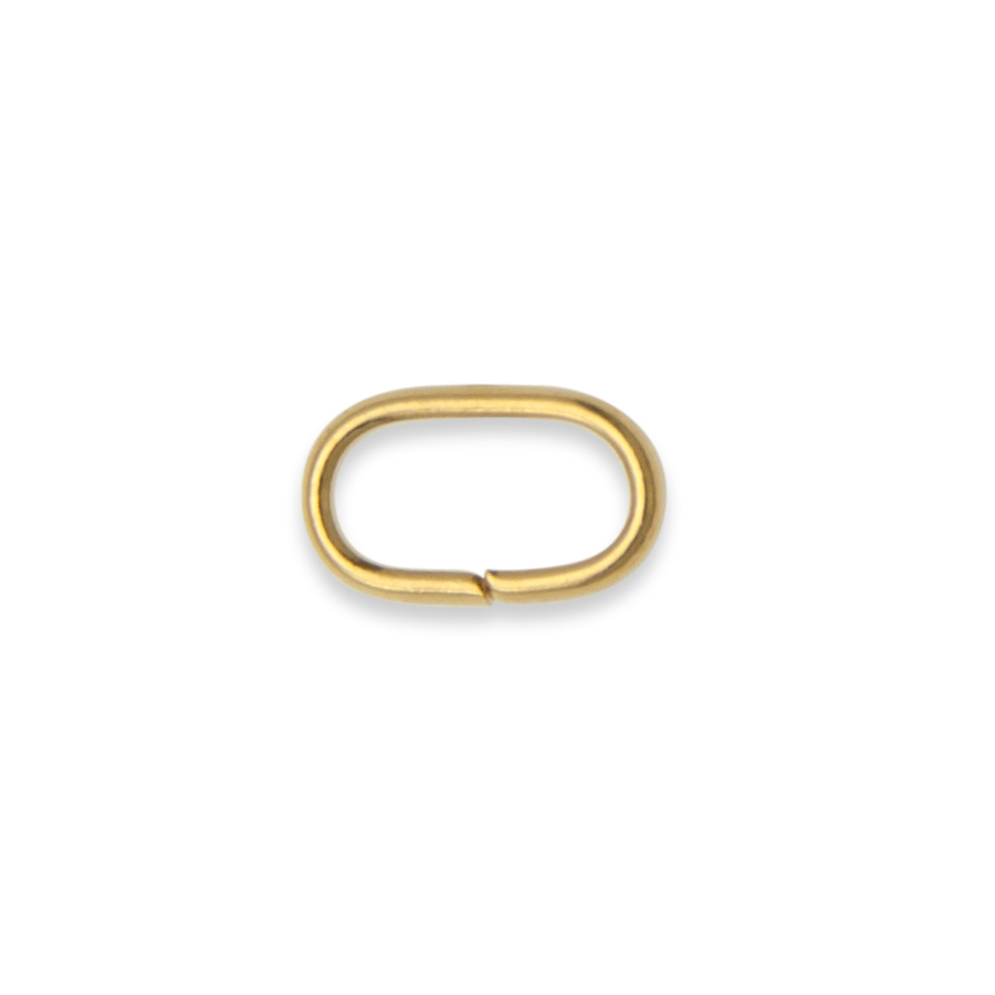 gold plated open flat oval jump ring 8x5mm | 48pc
