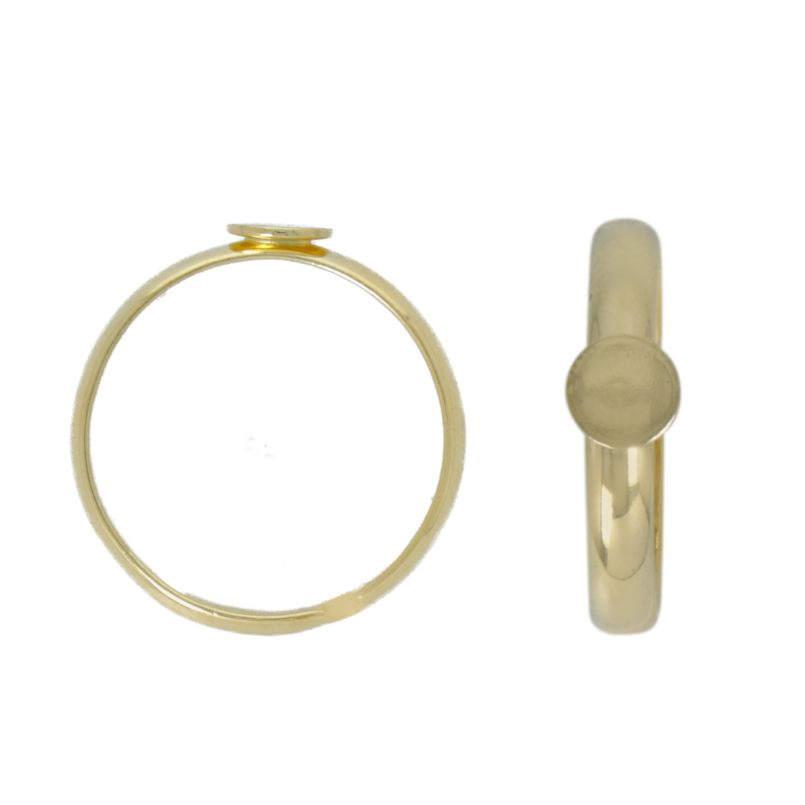 adjustable gold plated base ring with flat base 5mm | 2pc