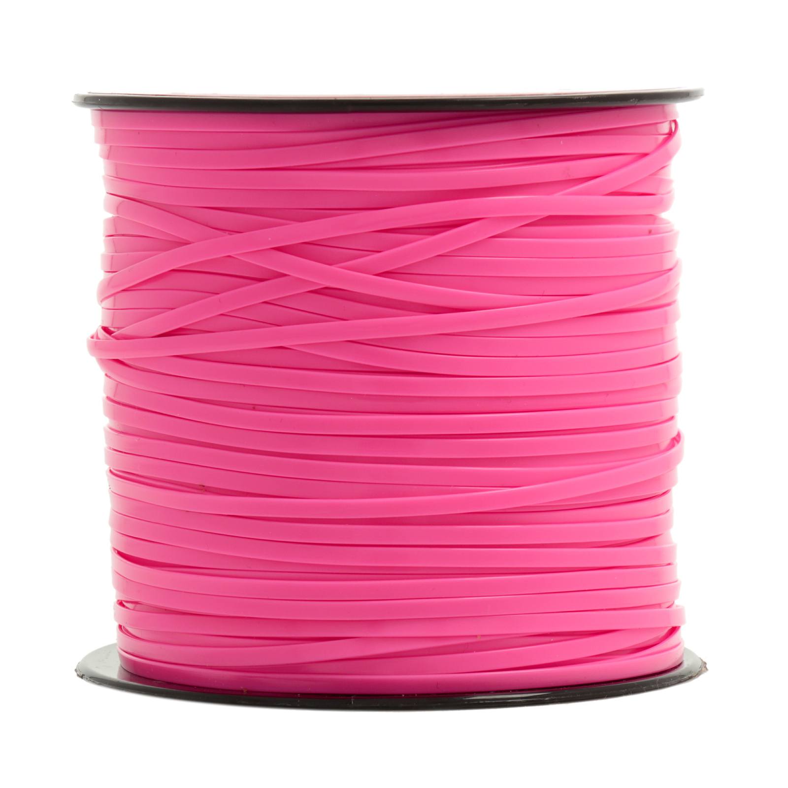 flat plastic lacing - rexlace neon pink 2,5mm - 91mt spool | 1pc