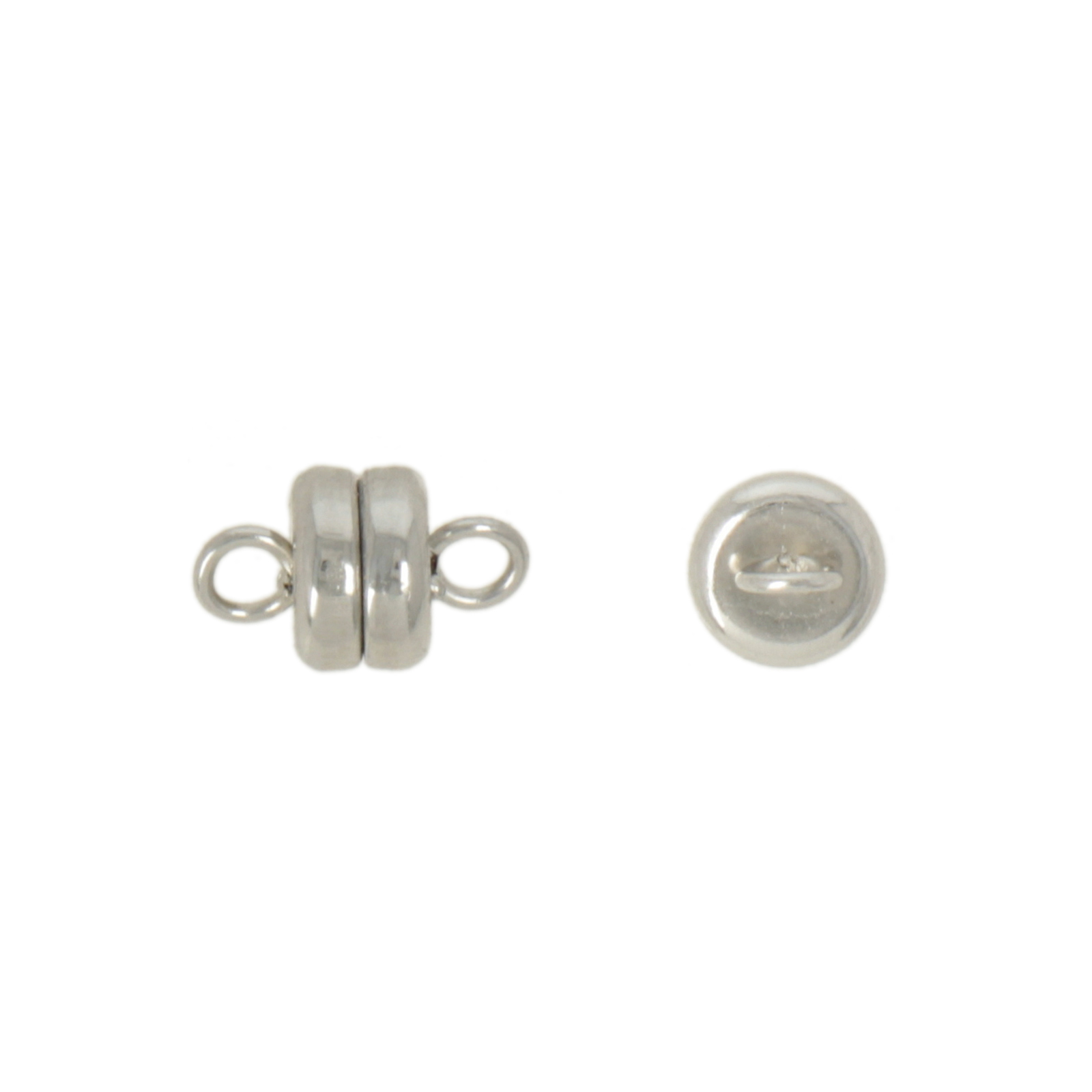 rhodium silver plated magnetic clasp 6x4mm | 2pc