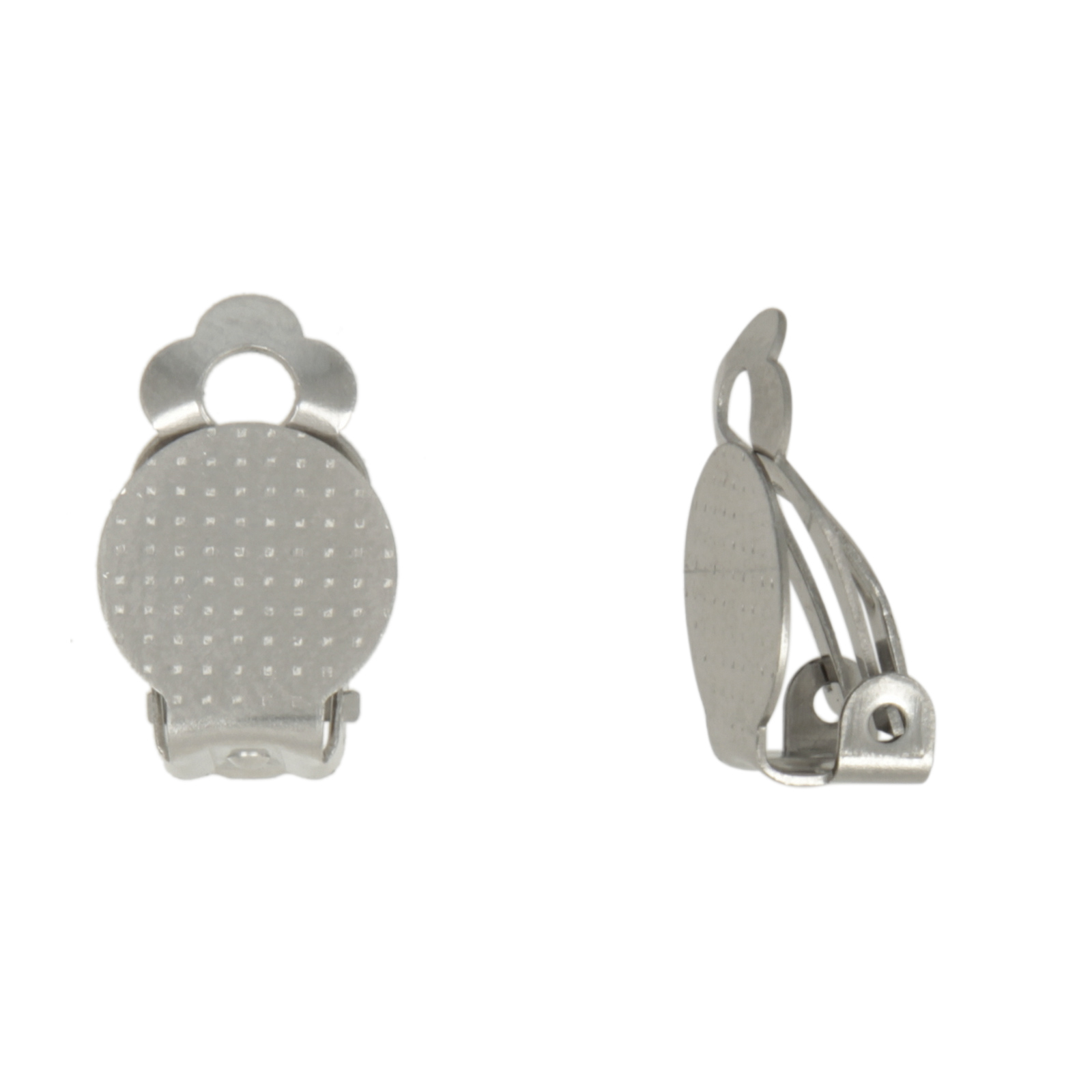 stainless steel flat pad clip-on earring 10mm | 10pc