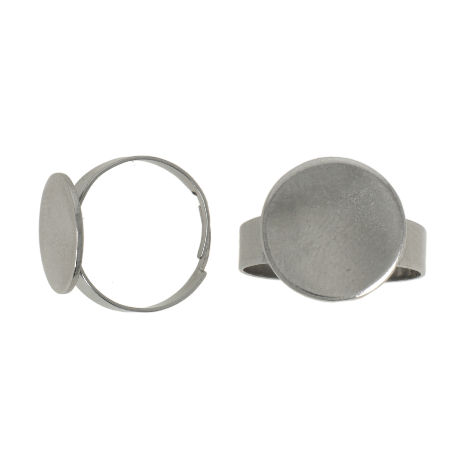 adjustable steinless steel base ring with flat base 14mm | 2pc