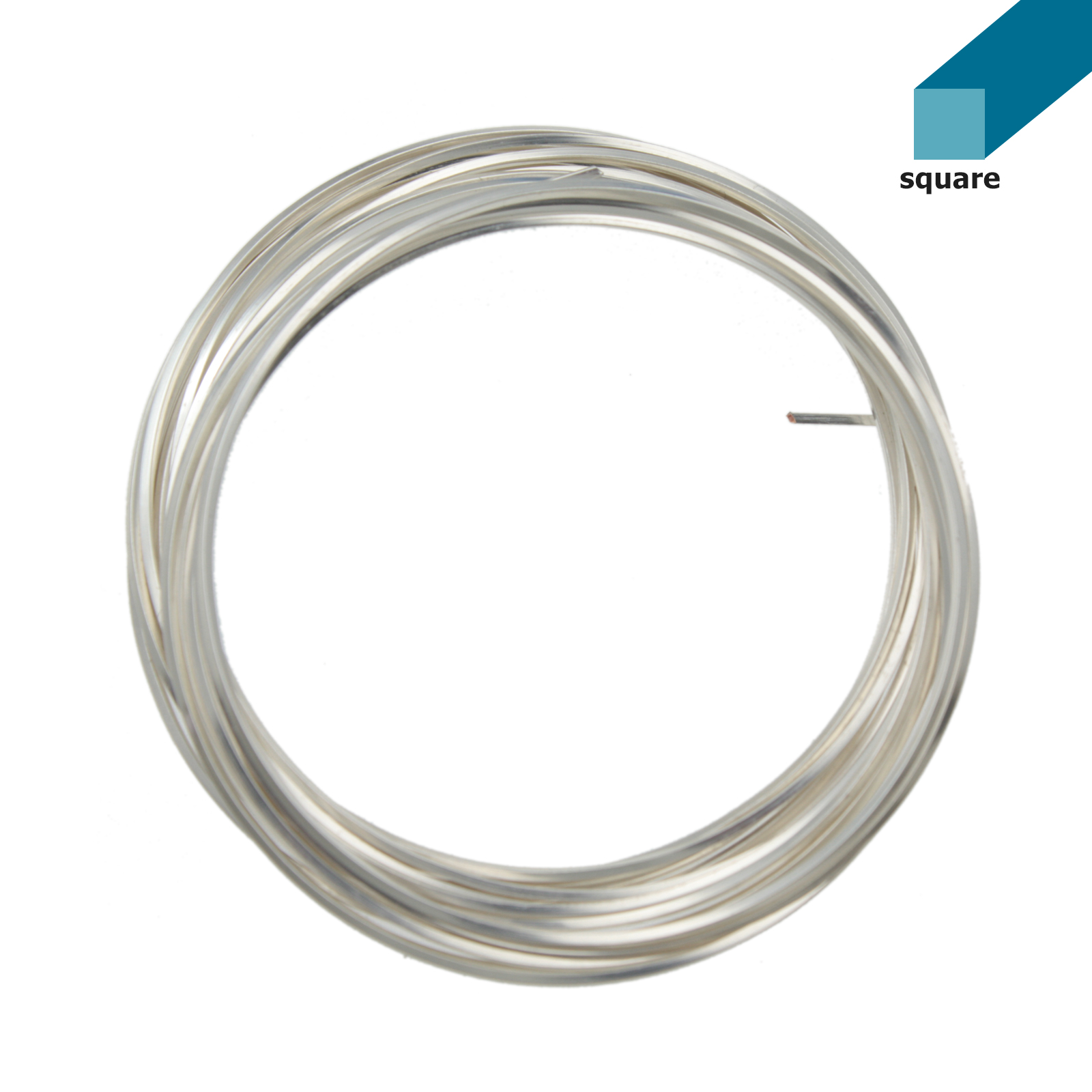 silver plated square craft wire - diameter 1,02mm - spool 3,7mt | 1pc