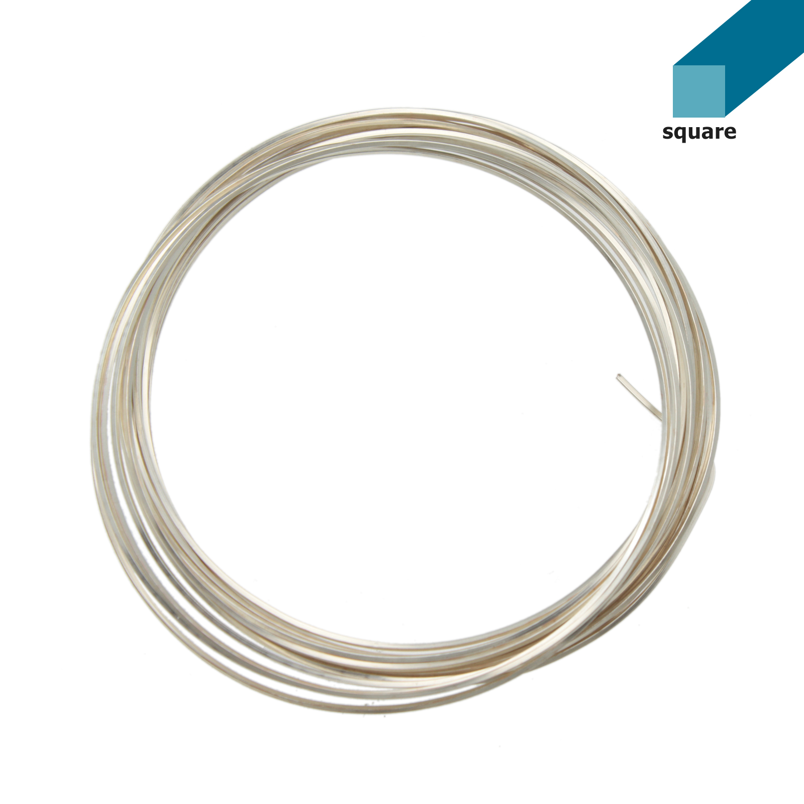 silver plated square craft wire - diameter 0,72mm - spool 3,6mt | 1pc