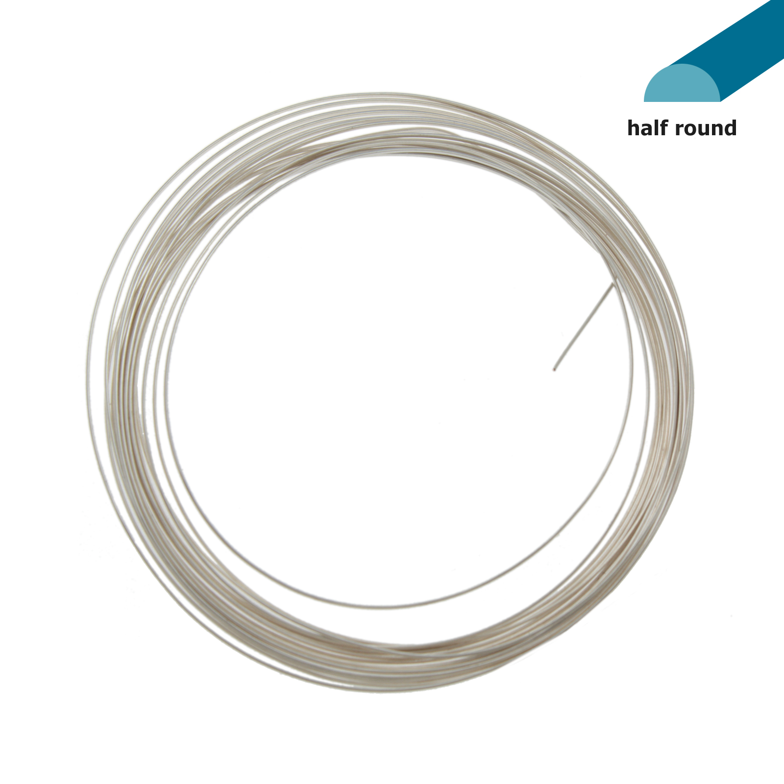 silver plated half round craft wire - diameter 1,02mm - spool 3,6mt | 1pc