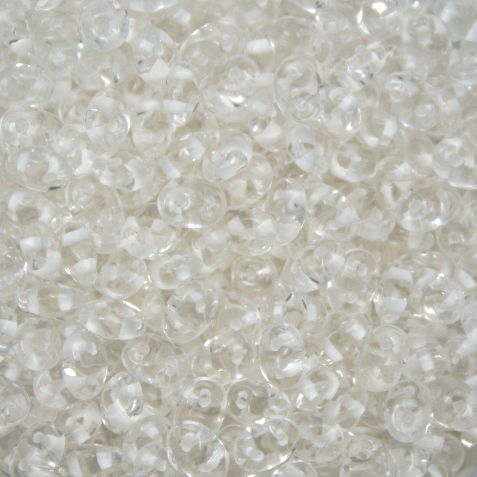 superduo perlen 5x2,5mm color-lined white/crystal | 10gr