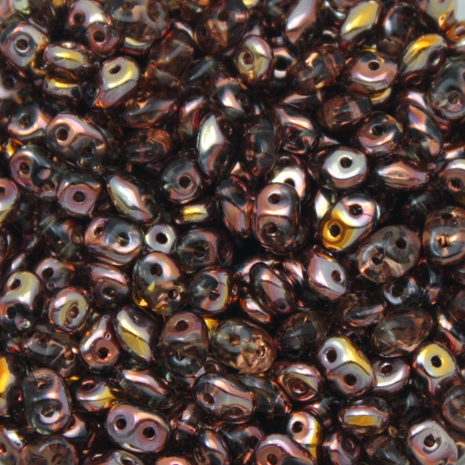superduo perlen 5x2,5mm black diamond capri gold | 10gr