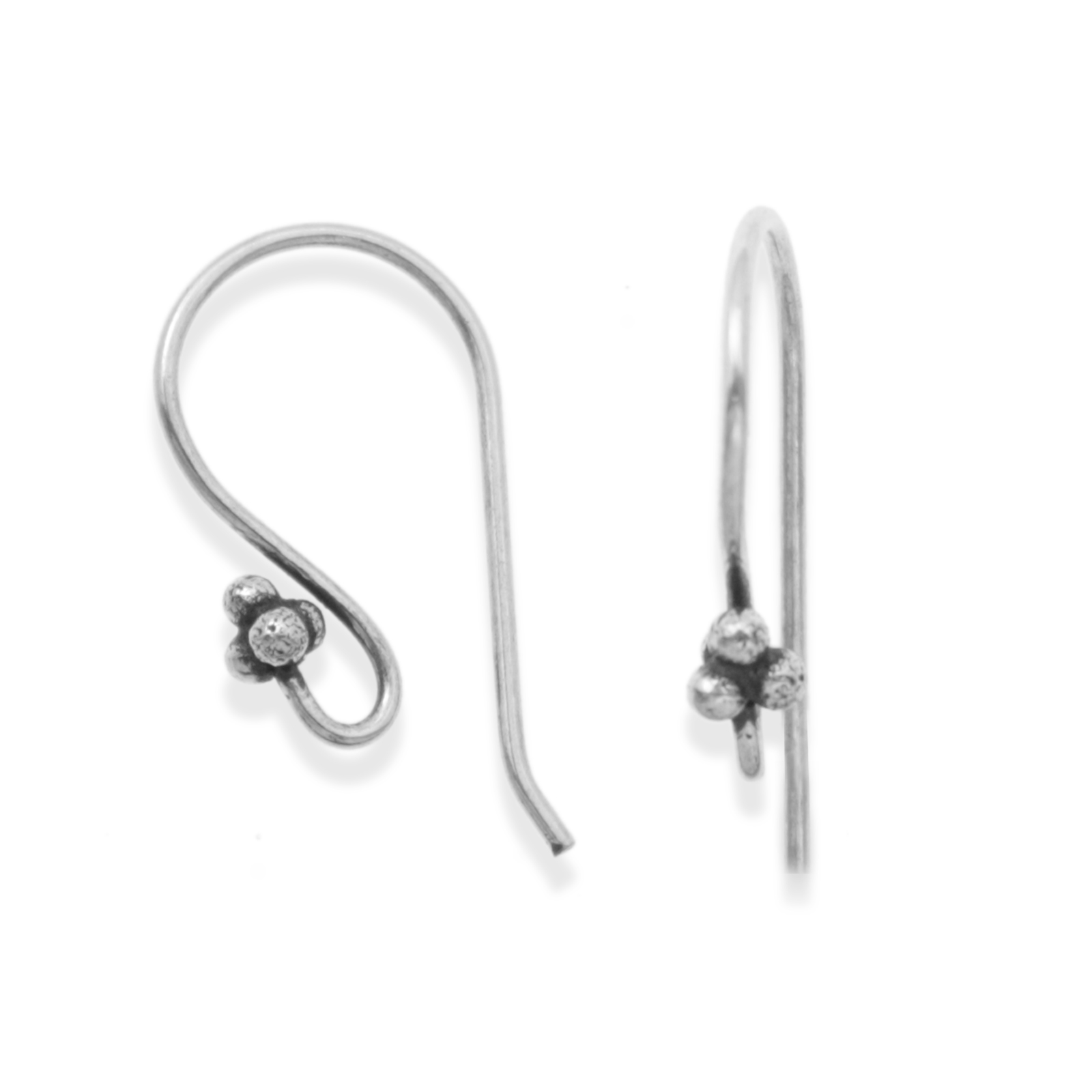 antique sterling silver granulation french earwire 20mm | 2pc