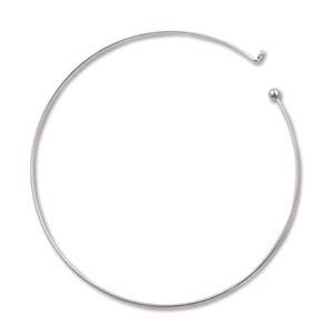 rhodium silver necklace 13,5cm with removable end | 1pc