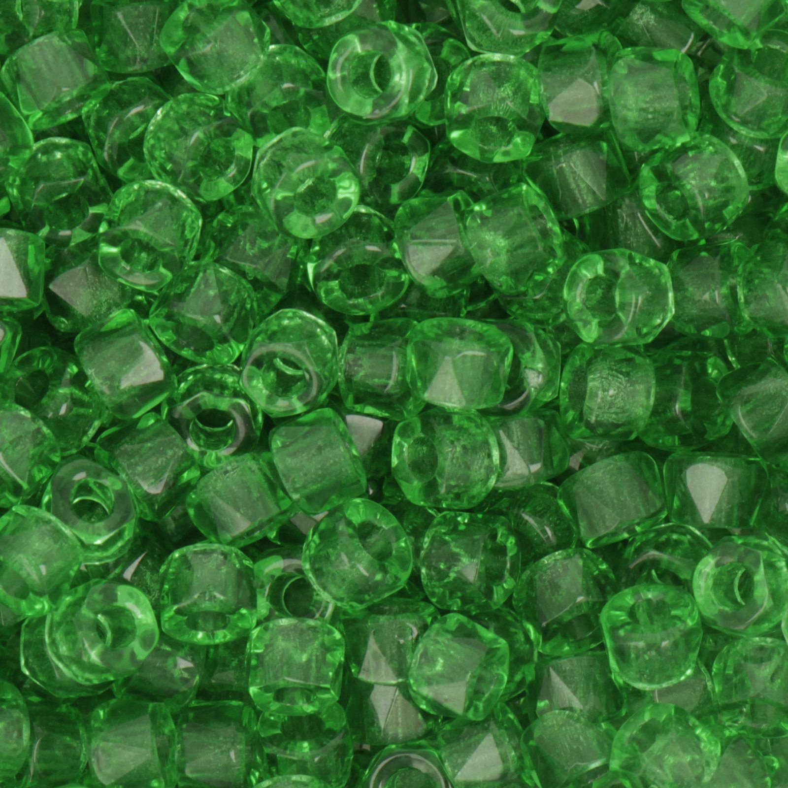 czech glass pony beads faceted chrysolite 6mm | 40pc