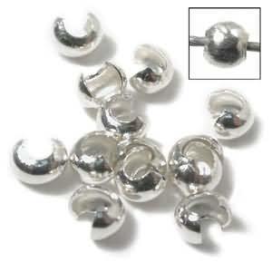 sterling silver crimp bead cover 3mm | 8pc