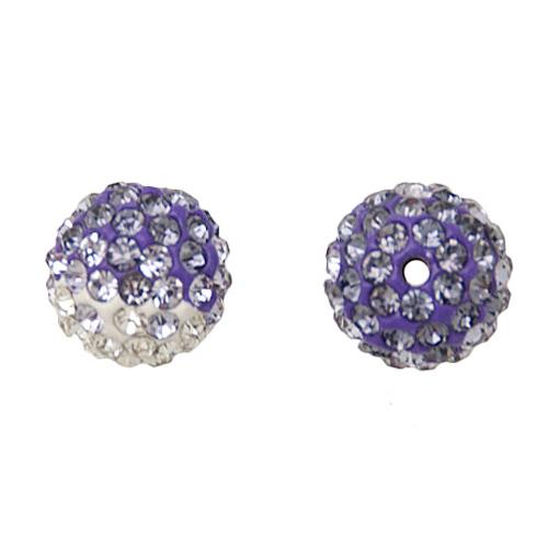 pave' beads - tanzanite multicolor round 10mm | 1pc