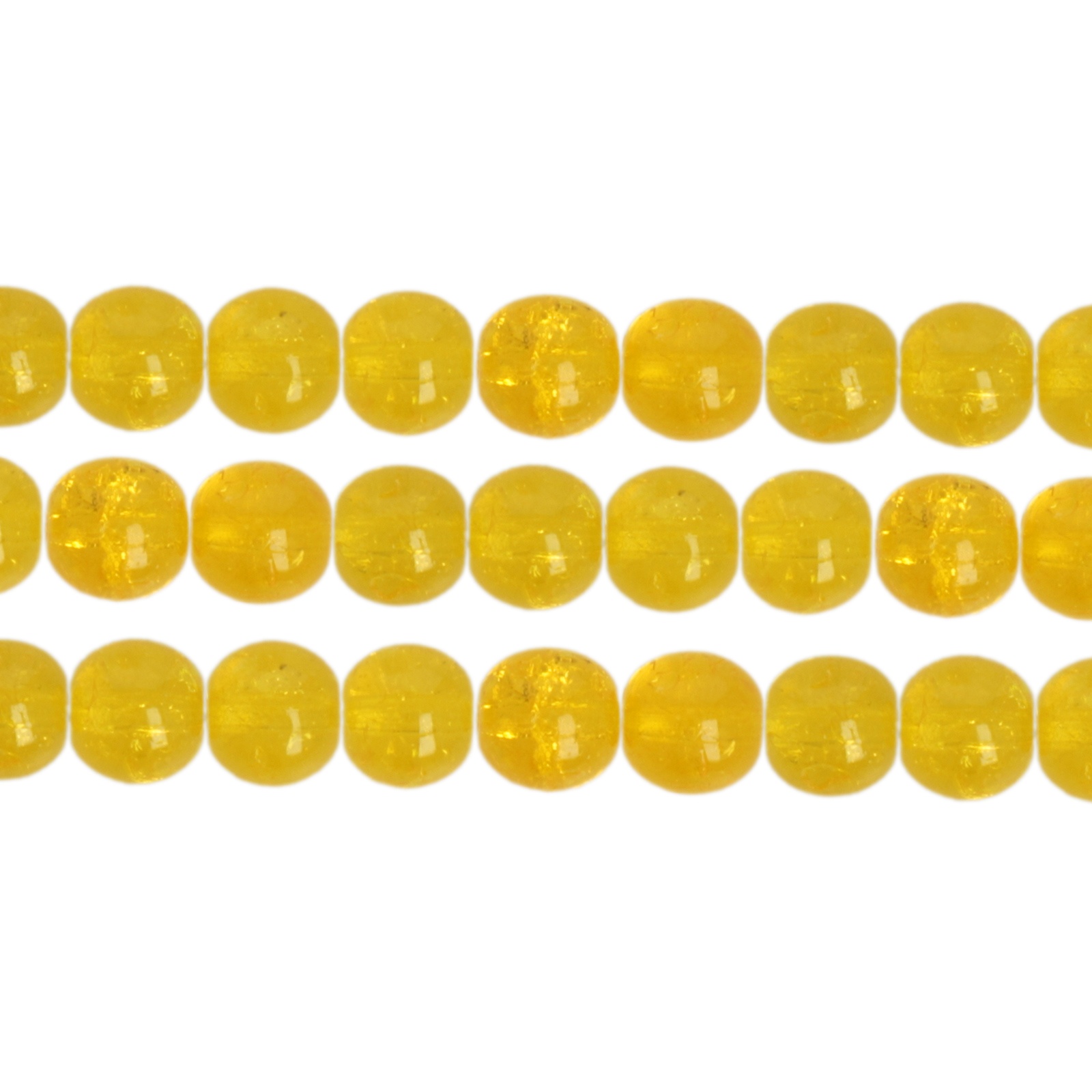 czech glass crackled round yellow 6mm | 50pc