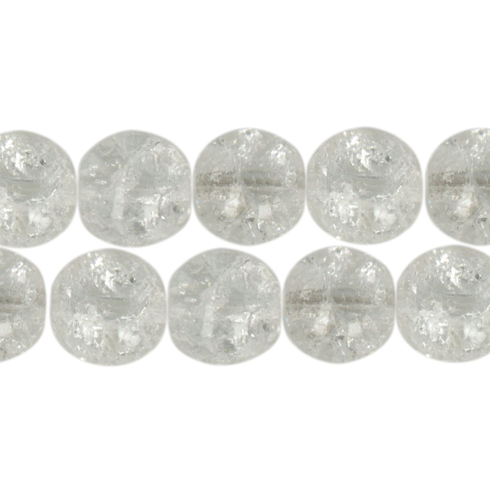 czech glass crackled round crystal 10mm | 12pc
