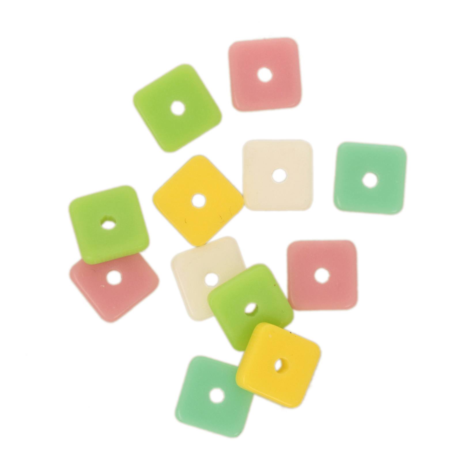 plexiglass heishi multicolor pastel quadrat 8mm | 10st