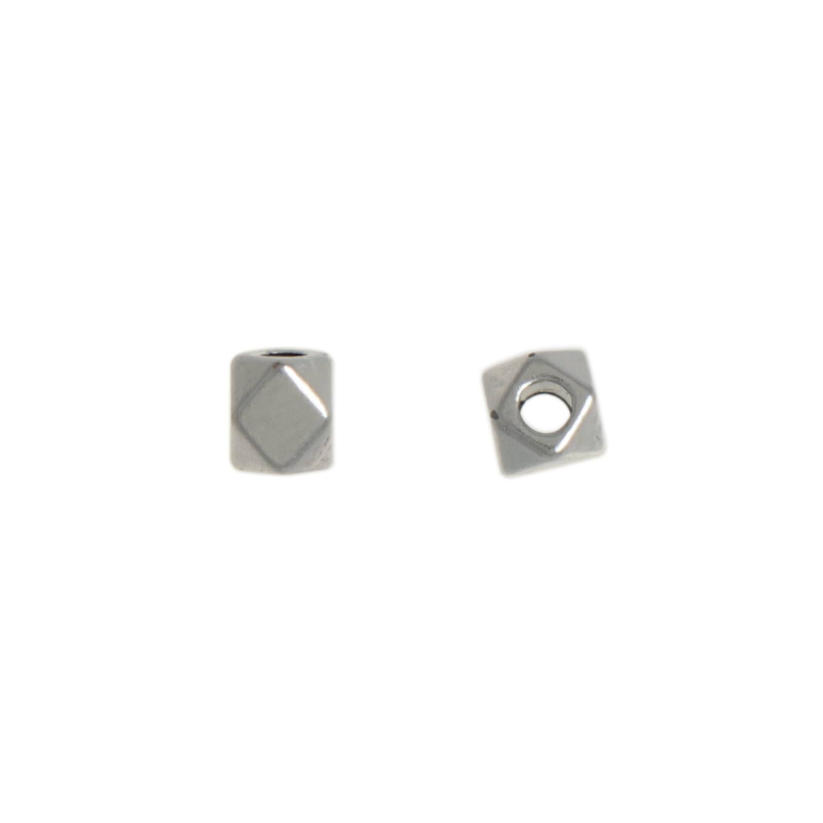antique silver plated polygon spacer bead 3,5x3mm | 20pc
