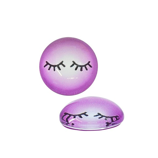harz cabochon eye lashes purpur 12mm | 1st