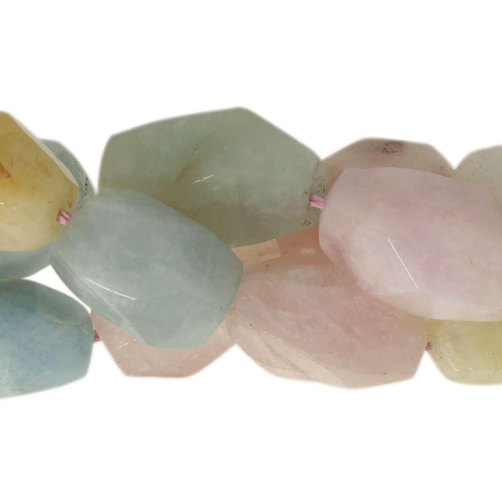 multicolor beryl facettiertes nugget 16x12mm | strang 38/40cm