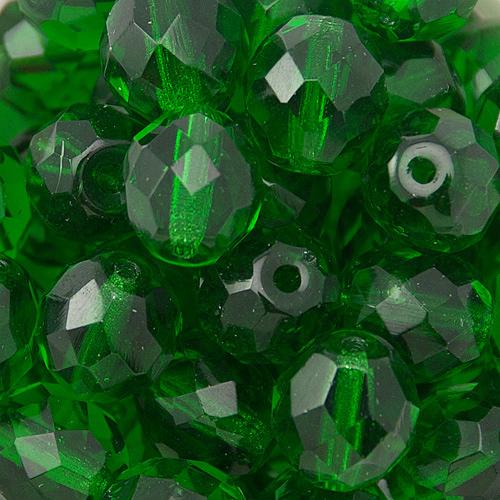 czech fire-polished round beads green emerald 10mm | 10pc