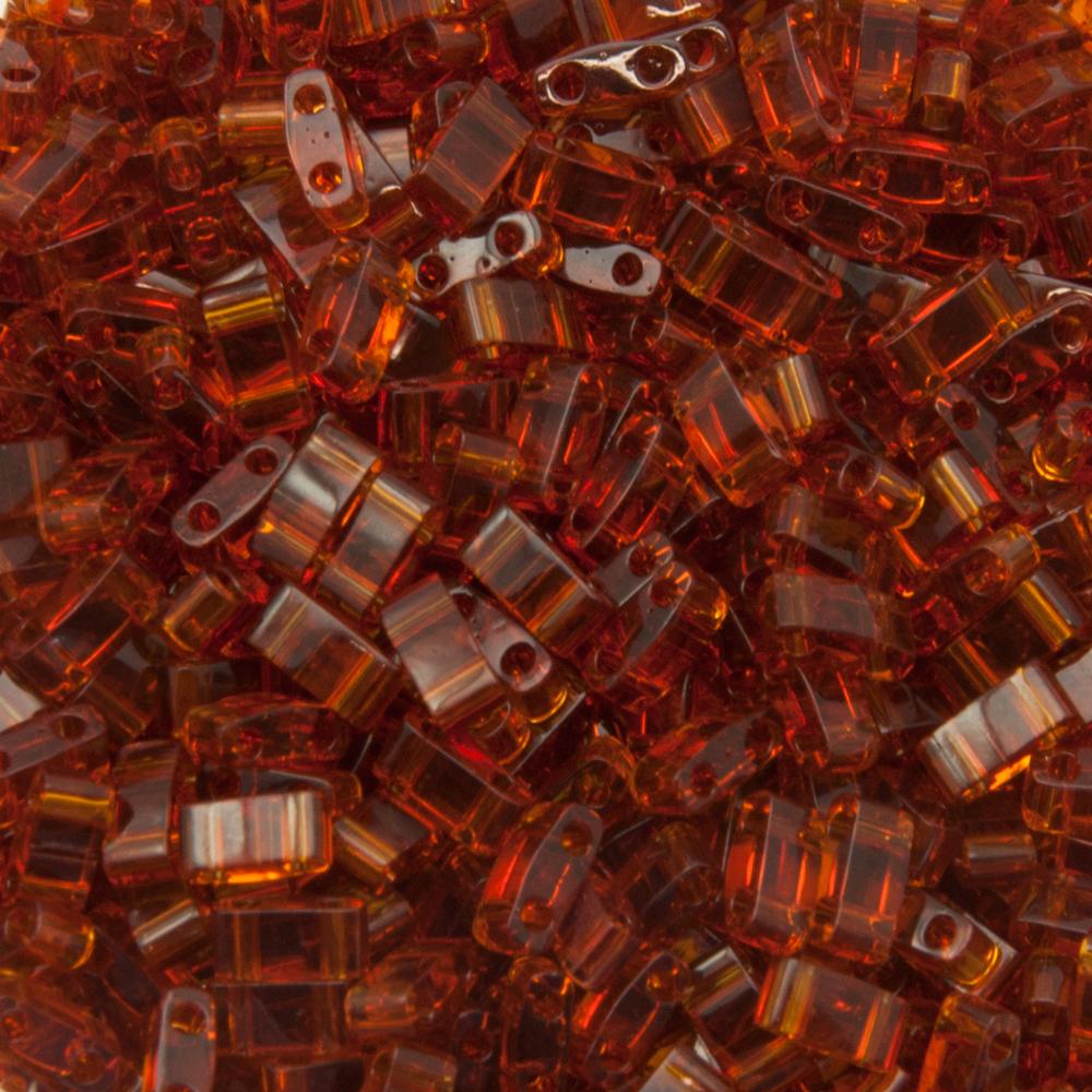 saatperlen half tila miyuki transparent dark topaz 5x2,3mm | 5gr