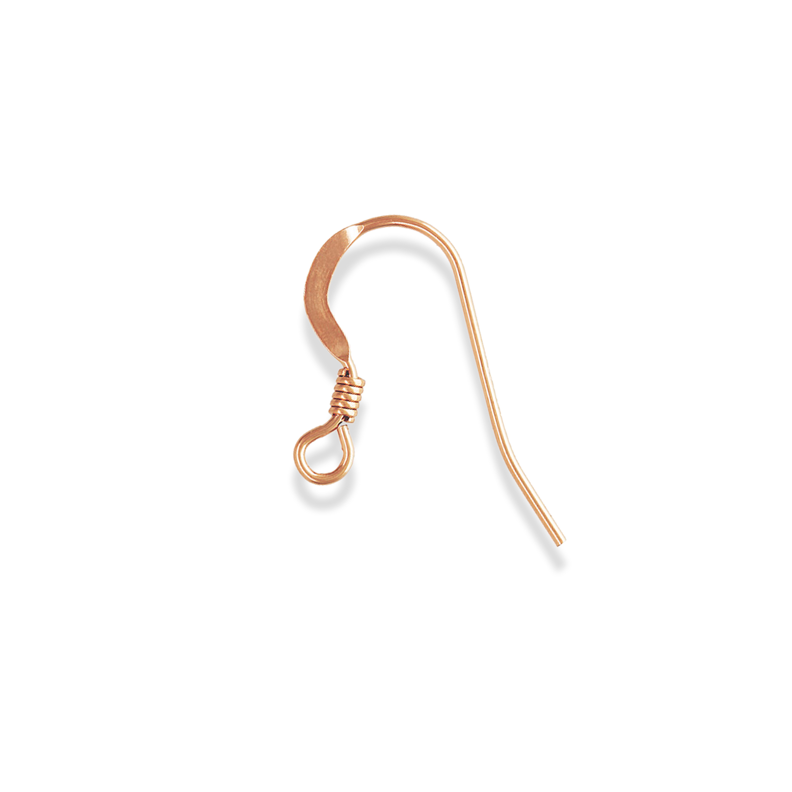 rose gold-filled 14k french earwire with coil 14mm | 4pc
