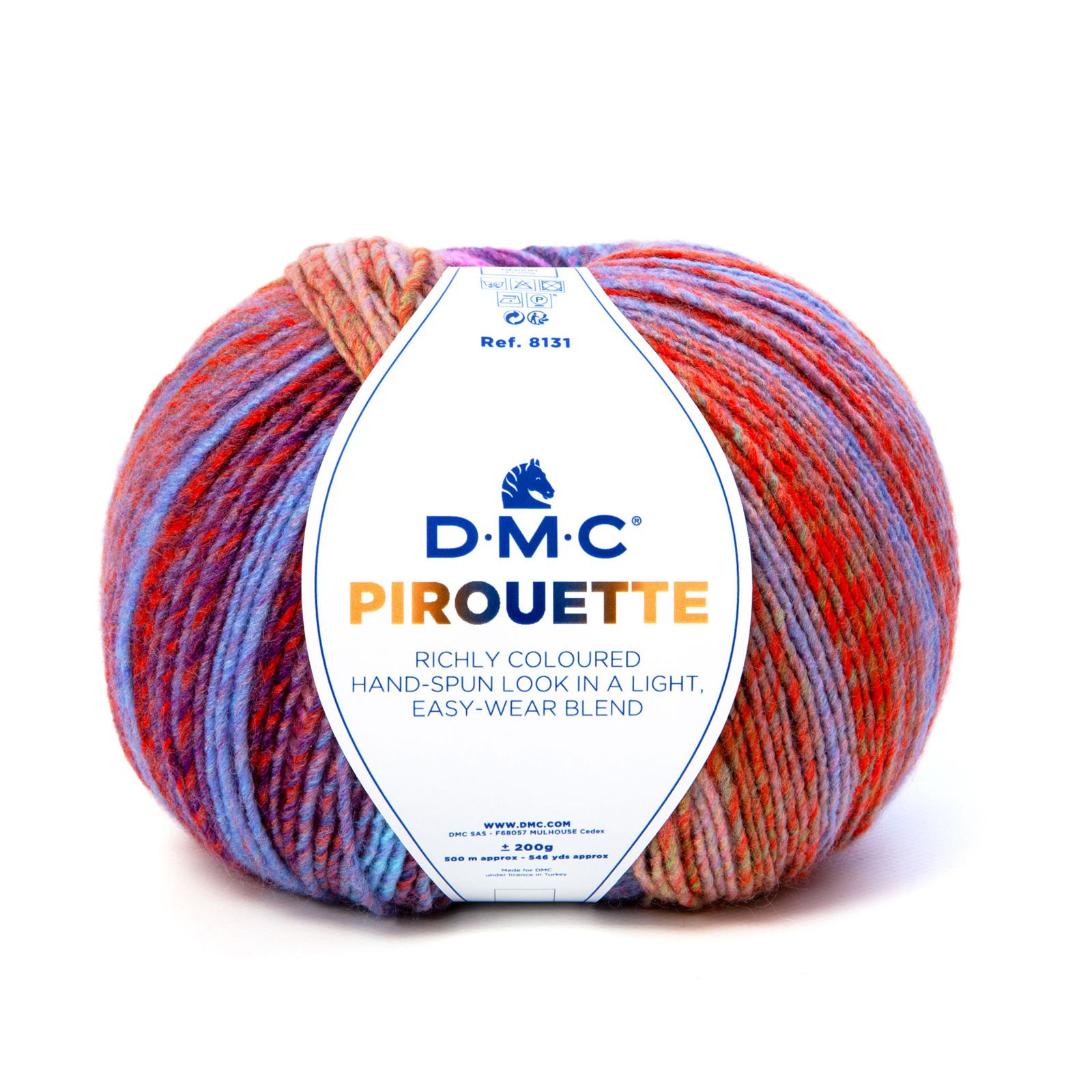dmc pirouette - rot/hellblau (844) - 200gr (500mt) | 1st